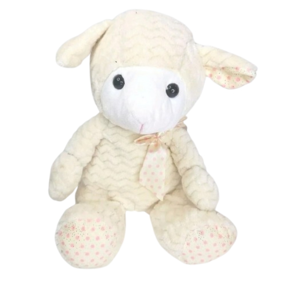 Hug Fun White Lamb Sheep Holding Baby Plush Stuffed Animal Toy 14" StuffedAnimal